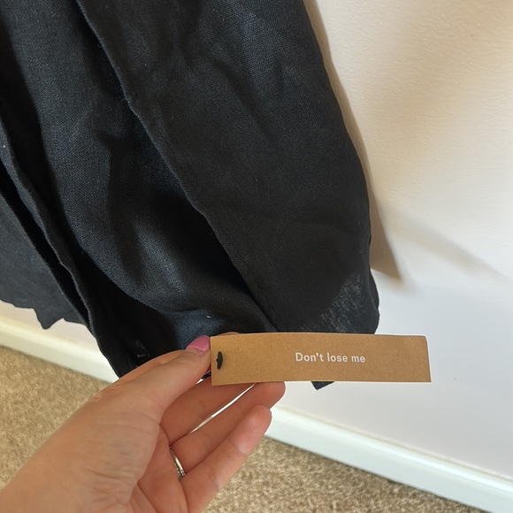 NWT REFORMATION KIERYN LINEN DRESS BLACK SIZE 12 - Picture 7 of 10